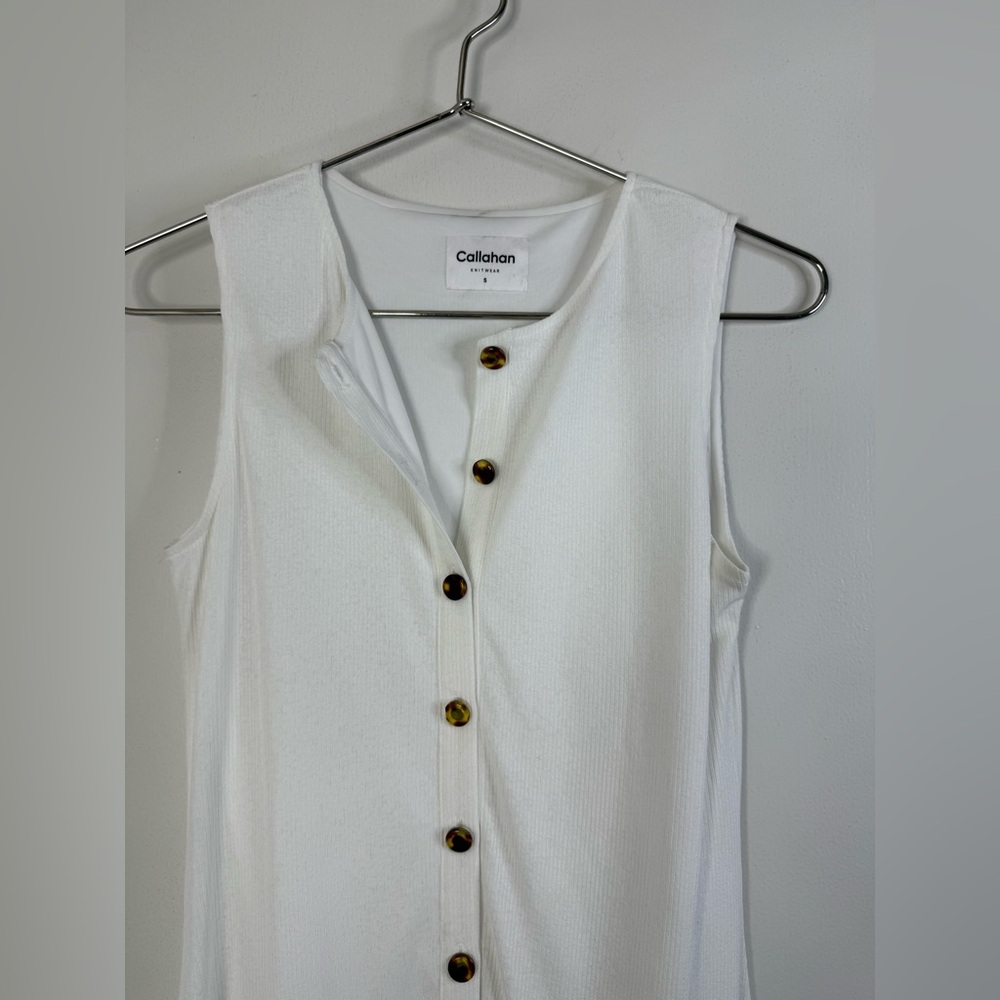 Callahan, Revolve, Mira white sleeveless button down, knit, midi, maxi dress S - Picture 8 of 9